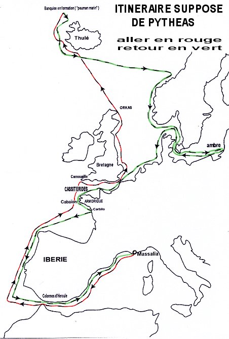 Itinéraire possible de Pythéas